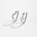 Star Moon Oval Hoop Earring