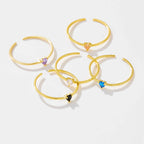 Heart Zircon Adjustable Rings
