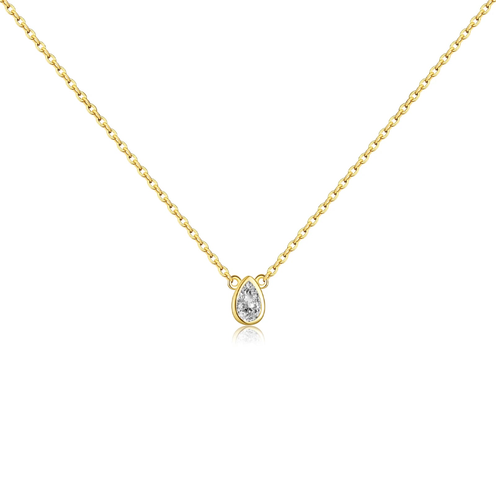 Ovals Zircon Necklace'GOLD