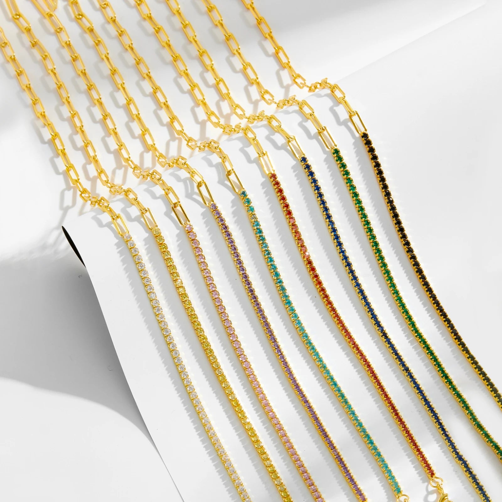 Gold Tennis Paperclip Bracelet