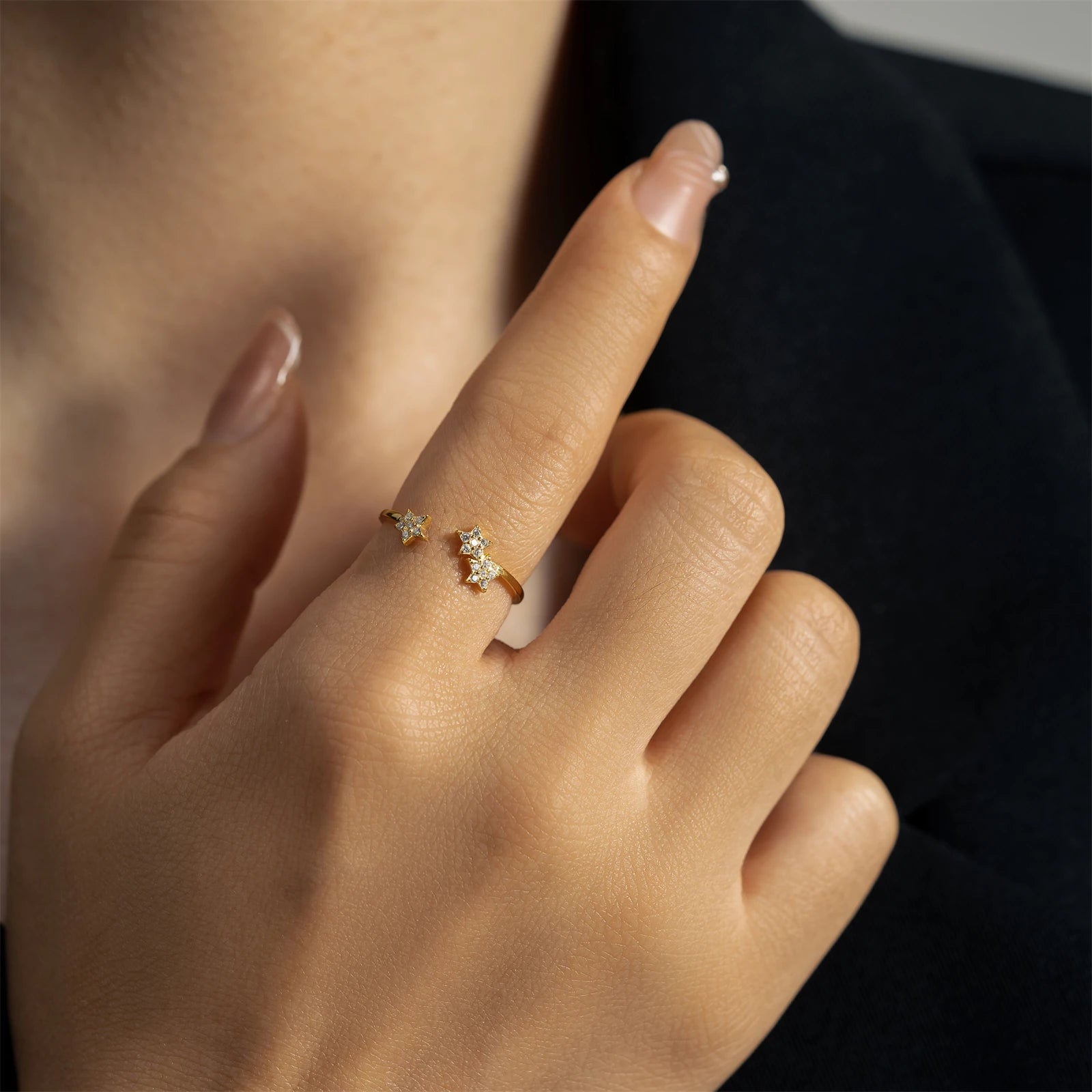Sky Spakle Star Resizable Rings