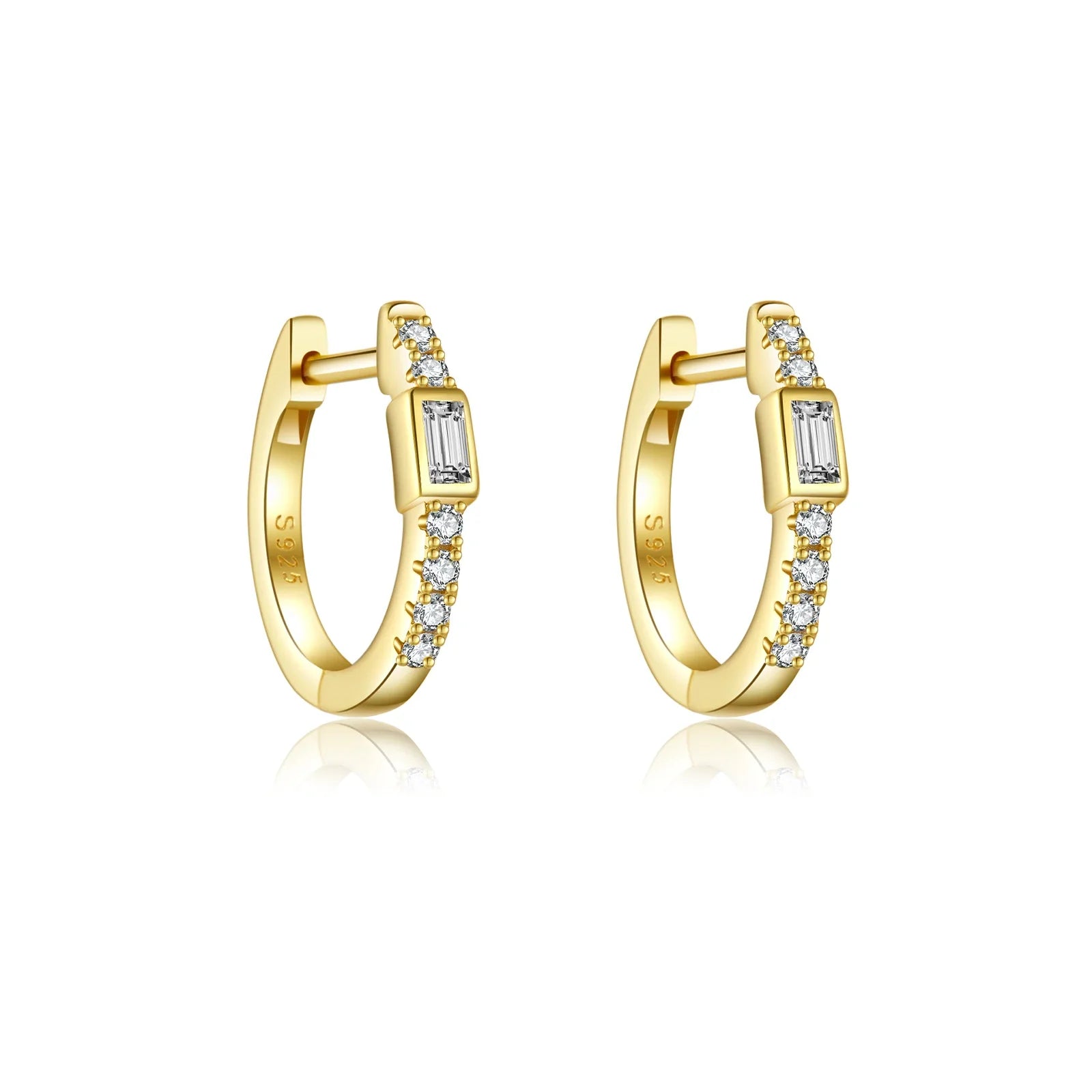 Square Shape Huggies EARRINGS