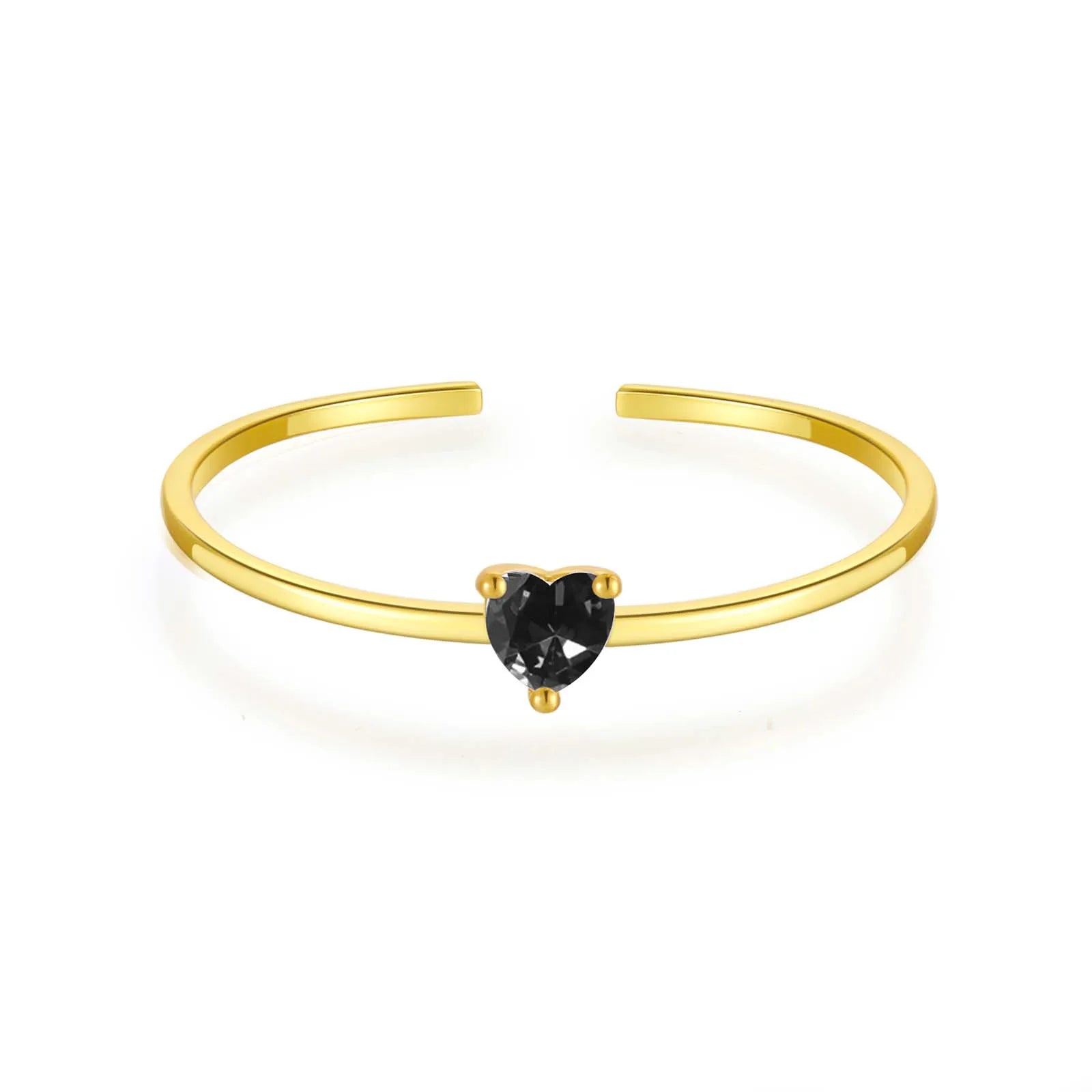 Heart Zircon Adjustable Rings