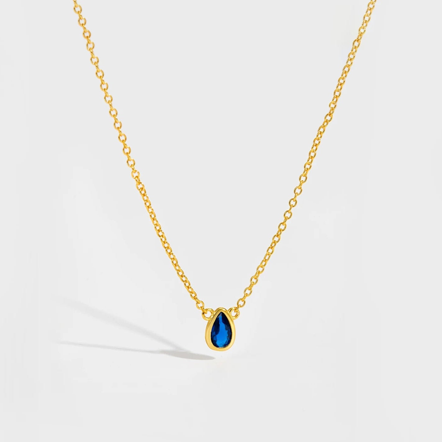 Ovals Zircon Necklace'GOLD