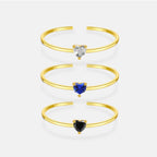 Heart Zircon Adjustable Rings