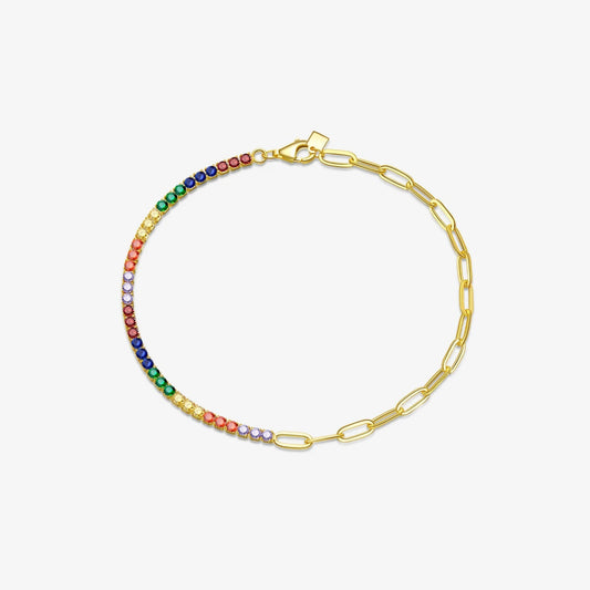 Gold Tennis Paperclip Bracelet