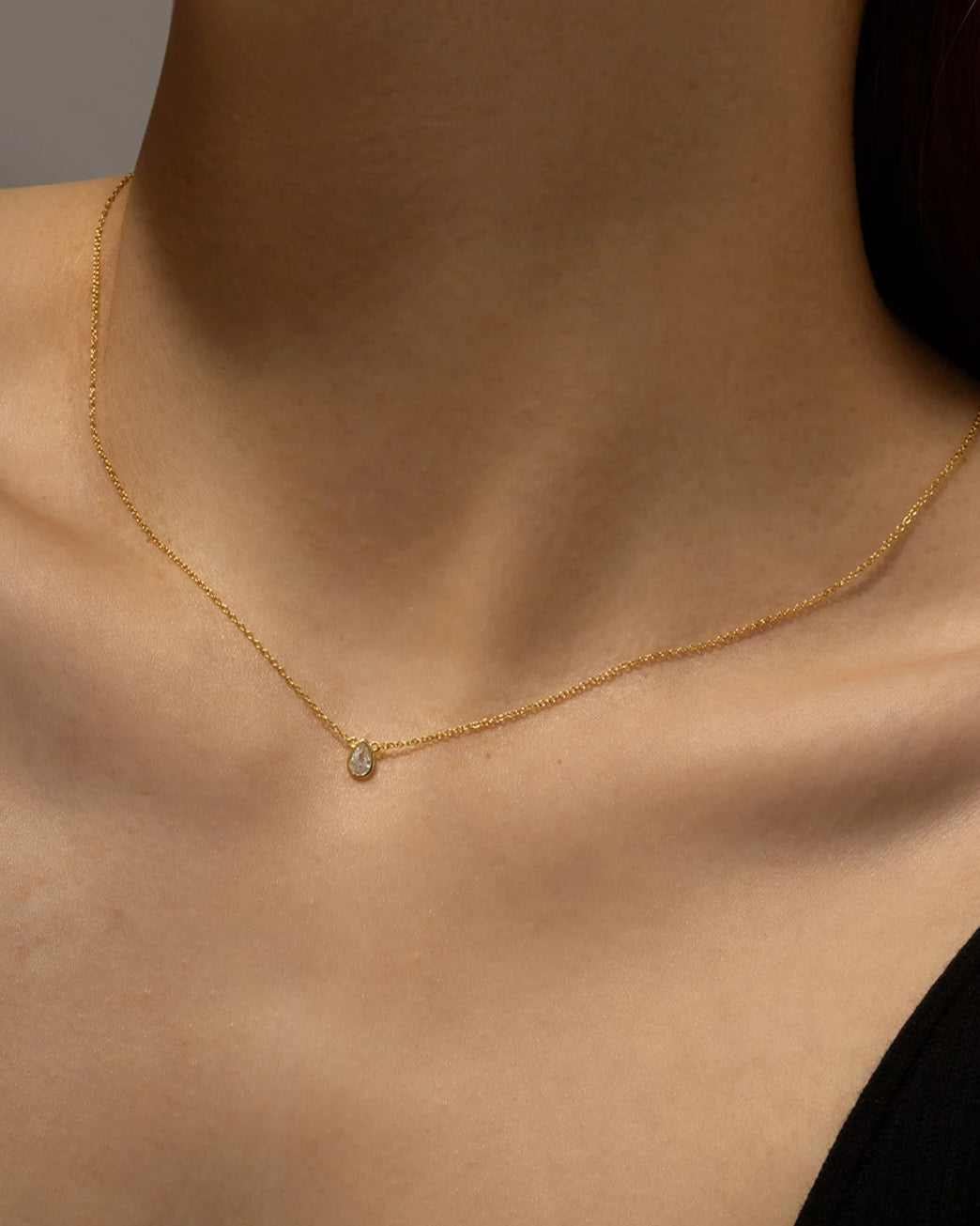 Ovals Zircon Necklace'GOLD