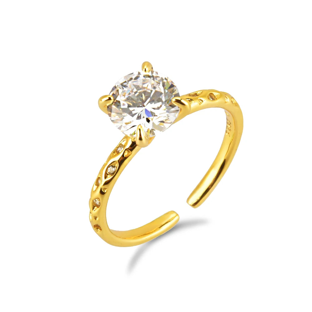 Big Zircon Resizable Rings