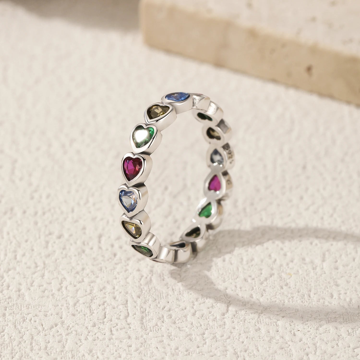 Colorful Heart Rings