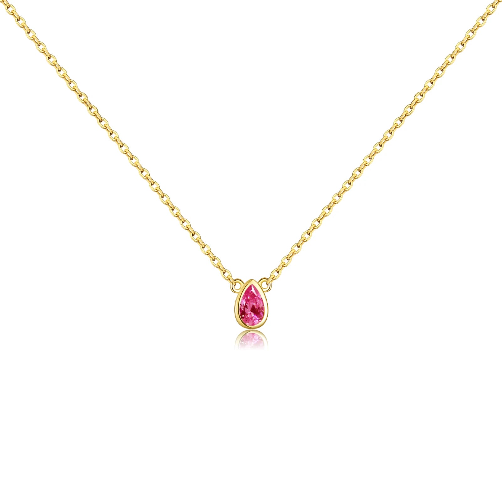 Ovals Zircon Necklace'GOLD
