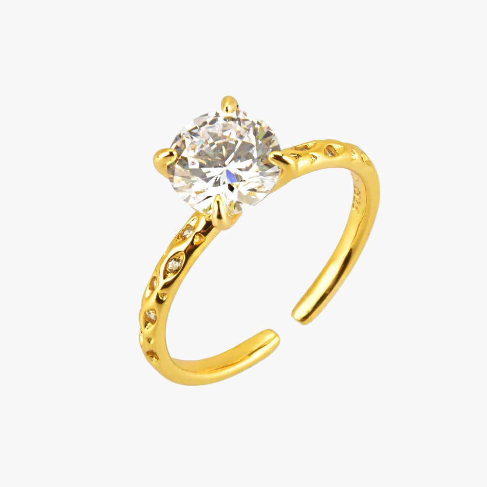 Big Zircon Resizable Rings