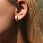 PINK Hearts C Shape Earrings
