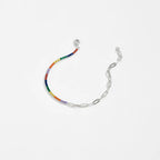 Silver Zircon Paperclip Bracelet