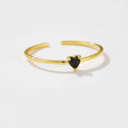 Heart Zircon Adjustable Rings