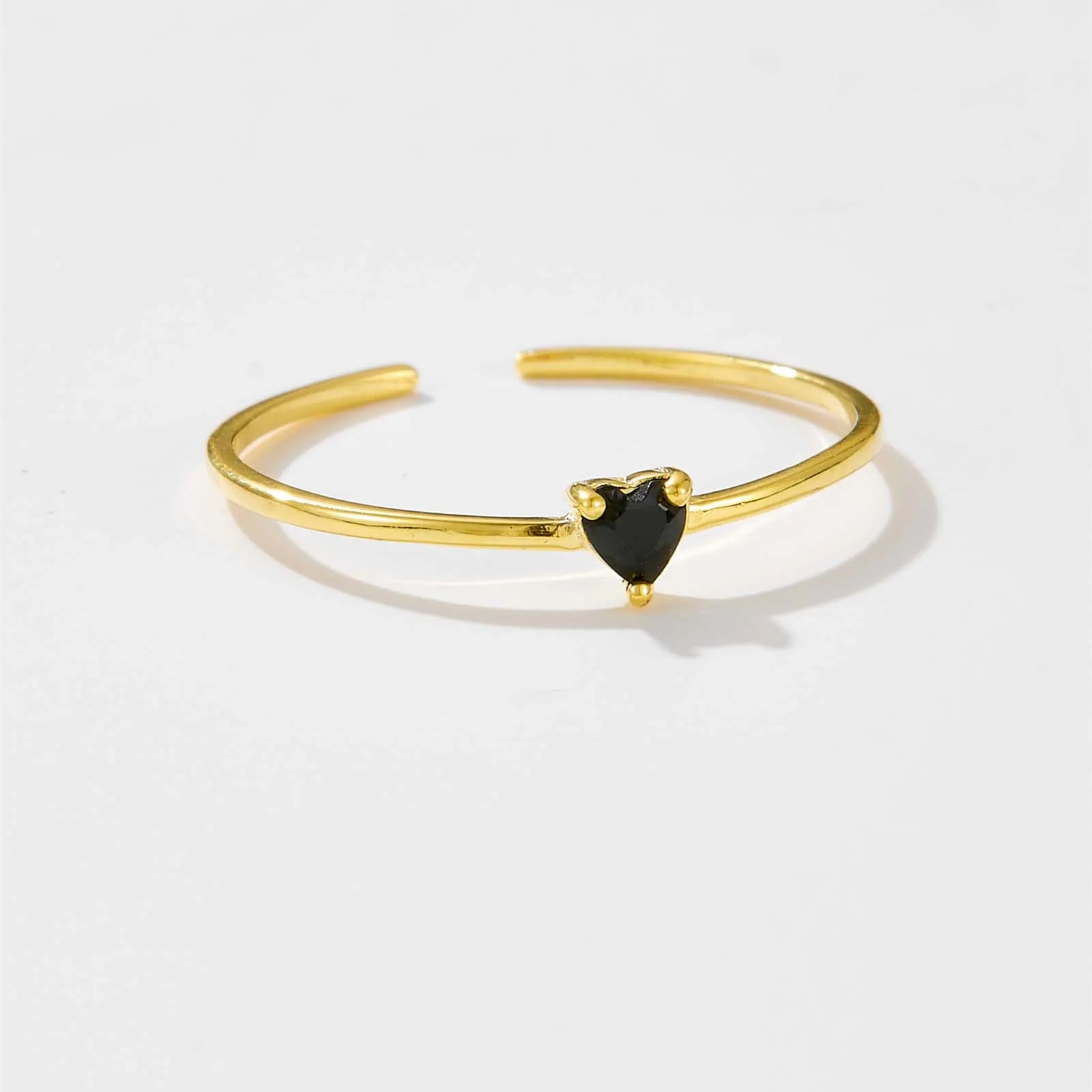 Heart Zircon Adjustable Rings