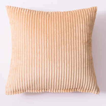 Soft Striped Plush Pillowcase Cover