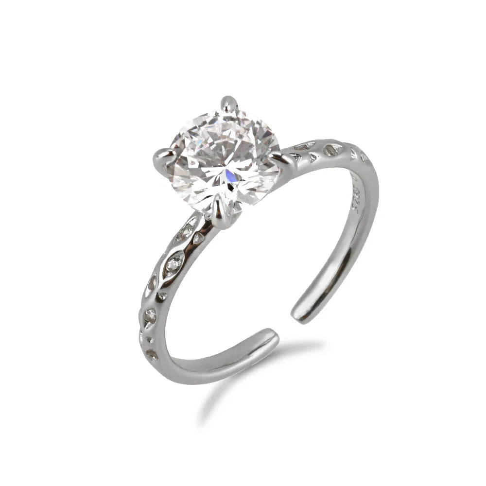 Big Zircon Resizable Rings