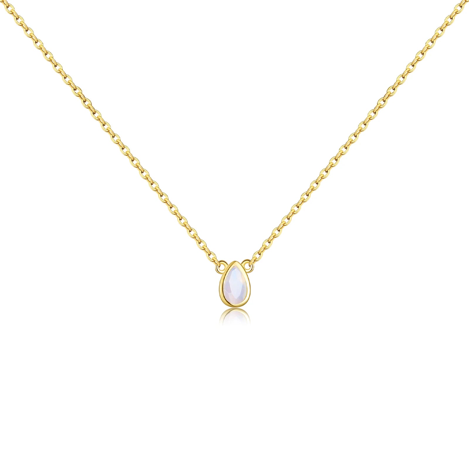 Ovals Zircon Necklace'GOLD