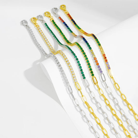 Gold Tennis Paperclip Bracelet