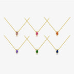 Ovals Zircon Necklace'GOLD