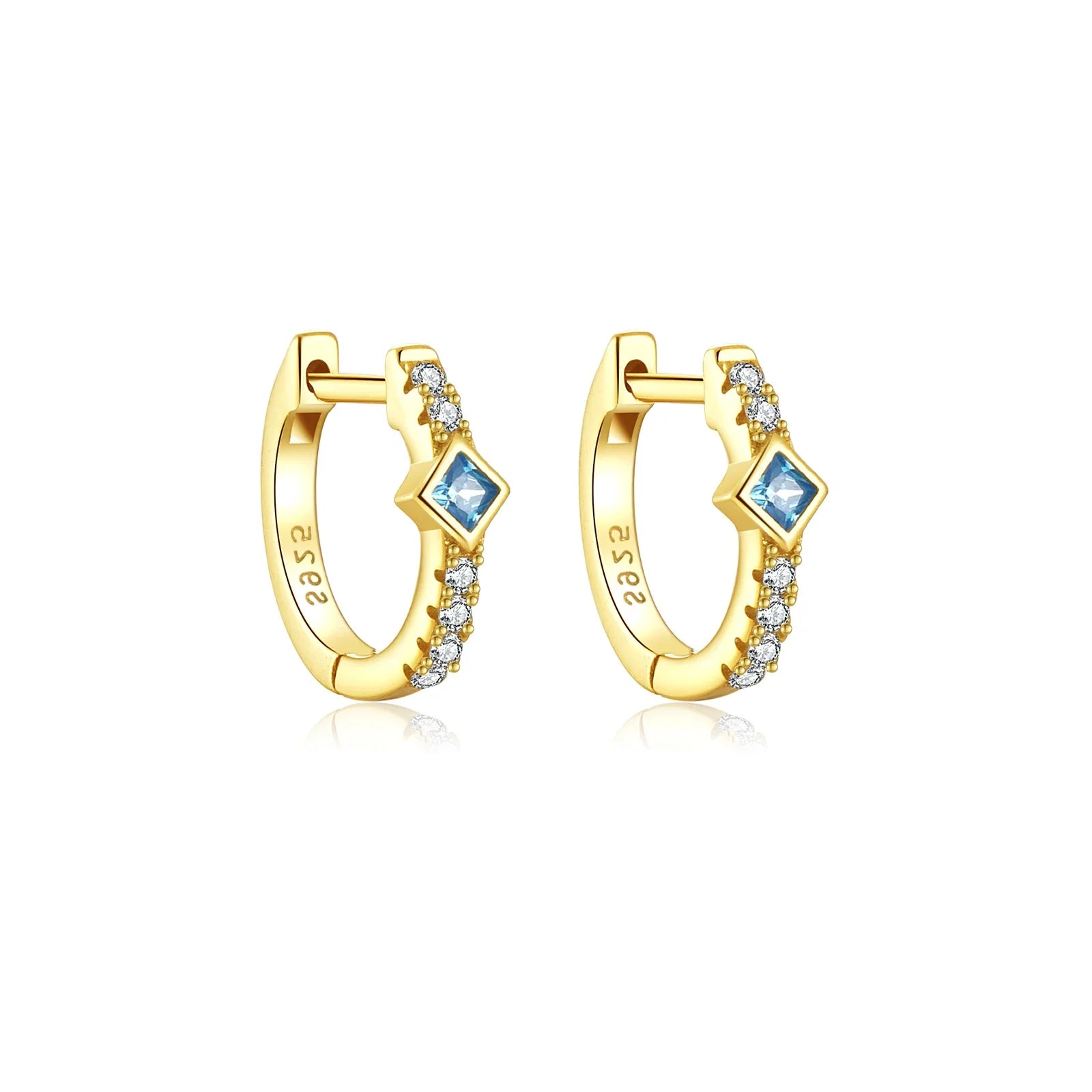 Square Shape Huggies EARRINGS