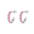 PINK Hearts C Shape Earrings