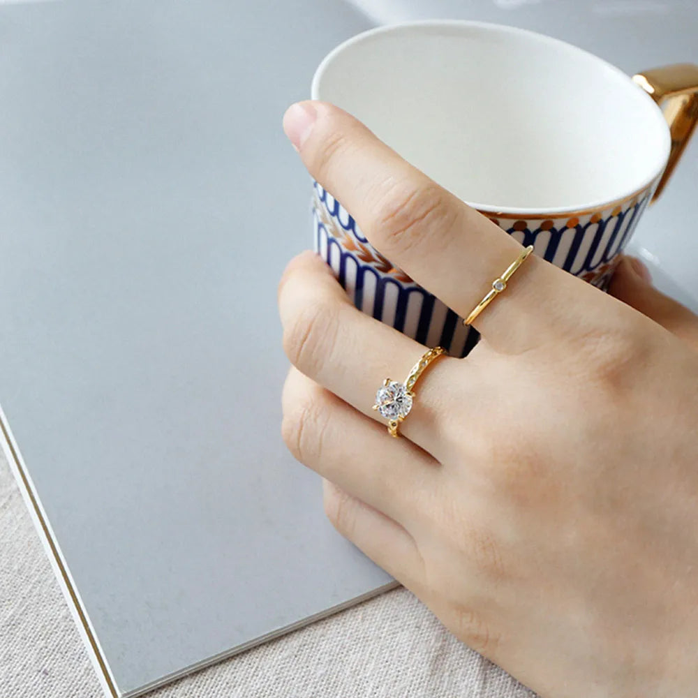 Big Zircon Resizable Rings