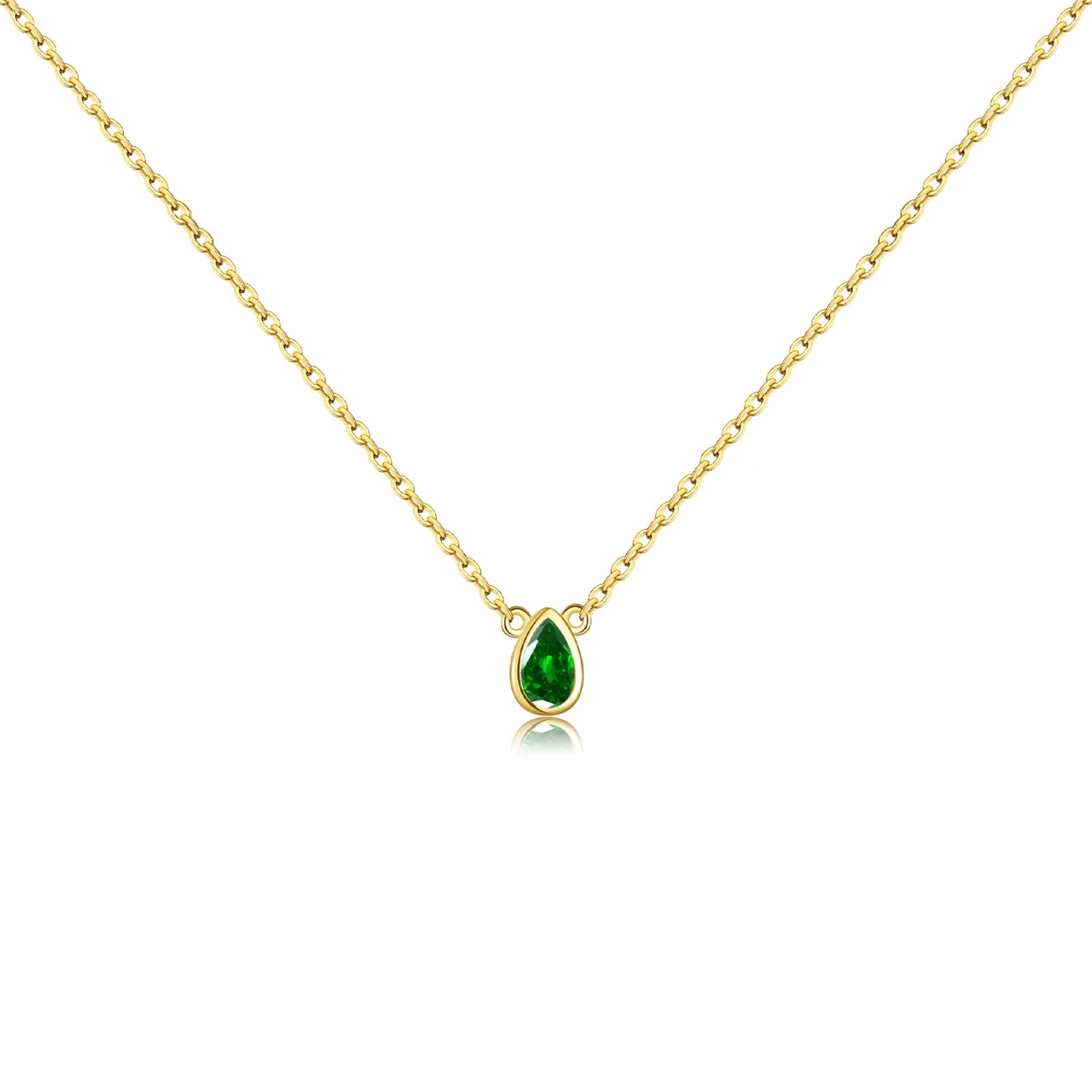 Ovals Zircon Necklace'GOLD
