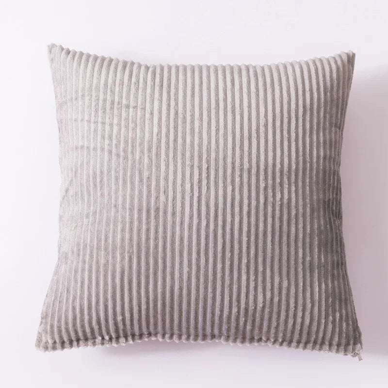 Soft Striped Plush Pillowcase Cover