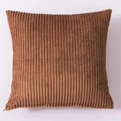 Soft Striped Plush Pillowcase Cover