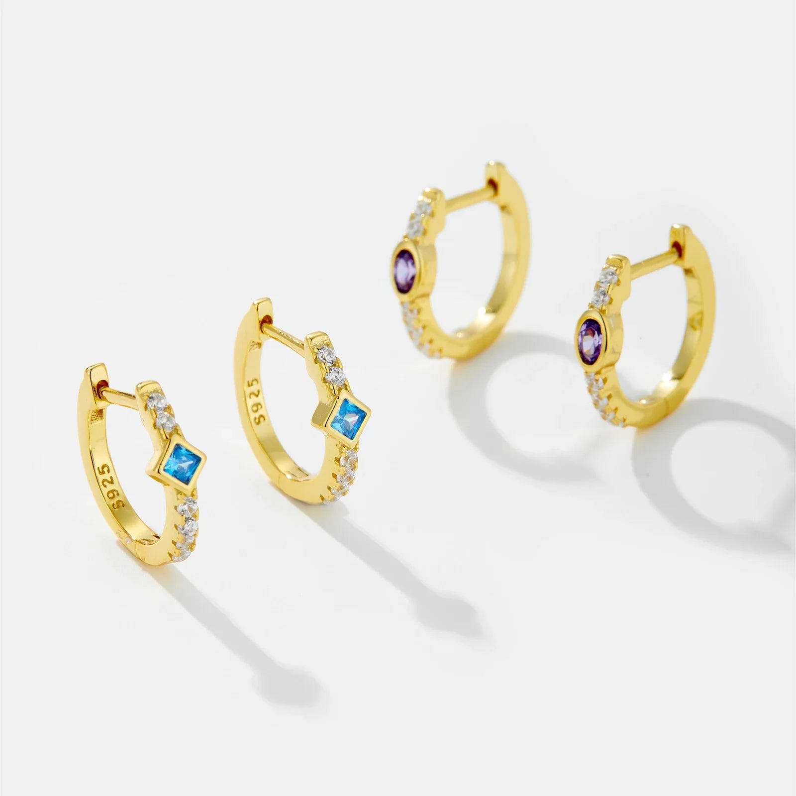 Square Shape Huggies EARRINGS