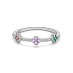 Multicolor Four Leafs Ring