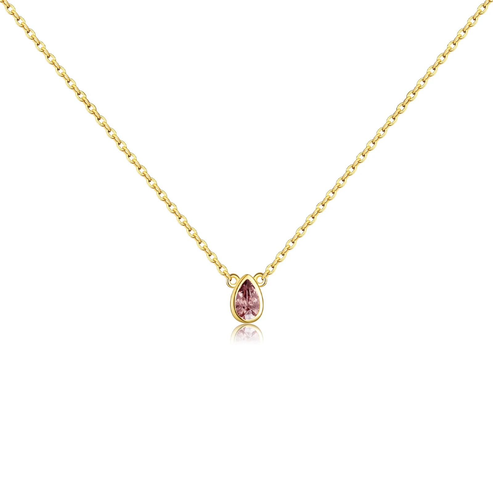 Ovals Zircon Necklace'GOLD