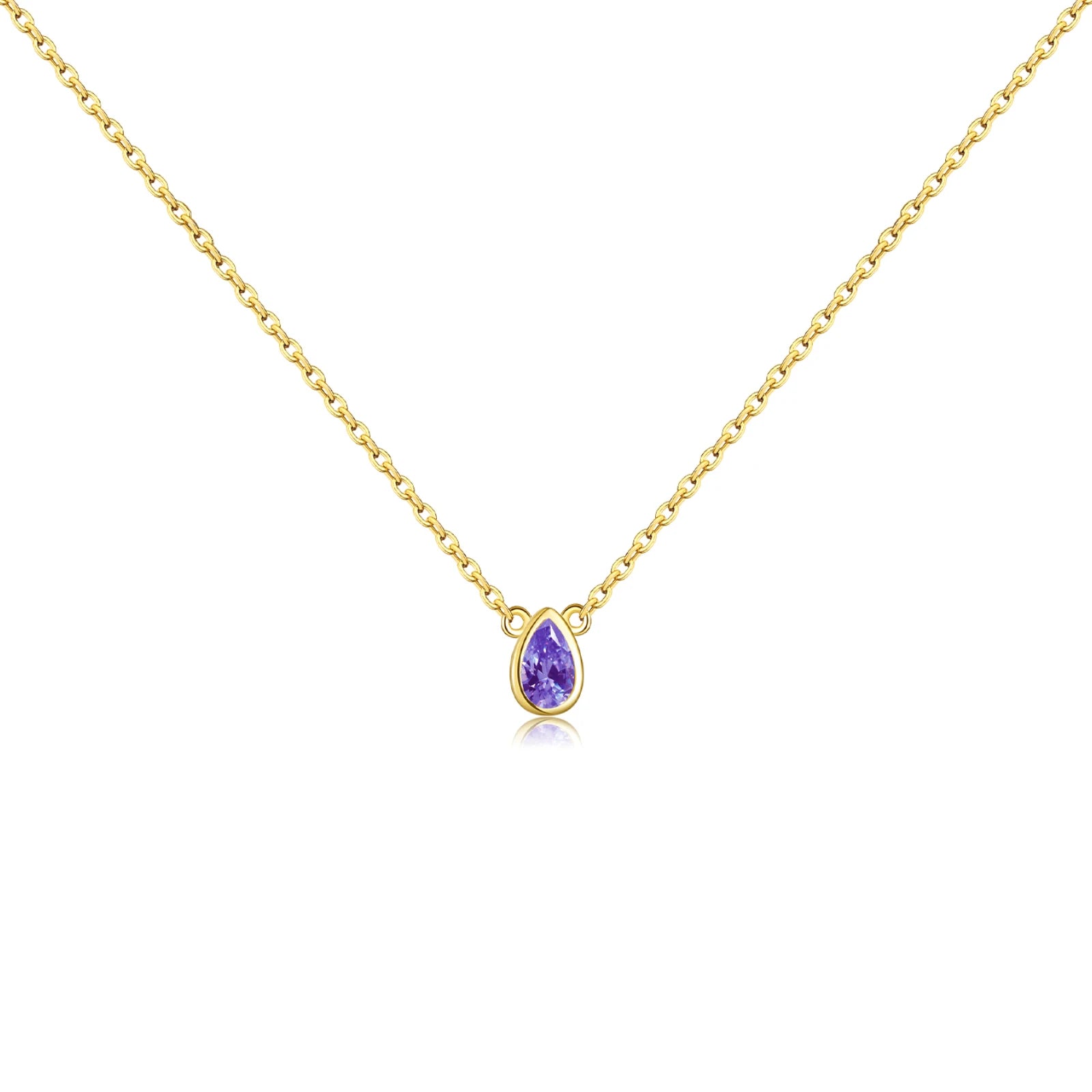 Ovals Zircon Necklace'GOLD