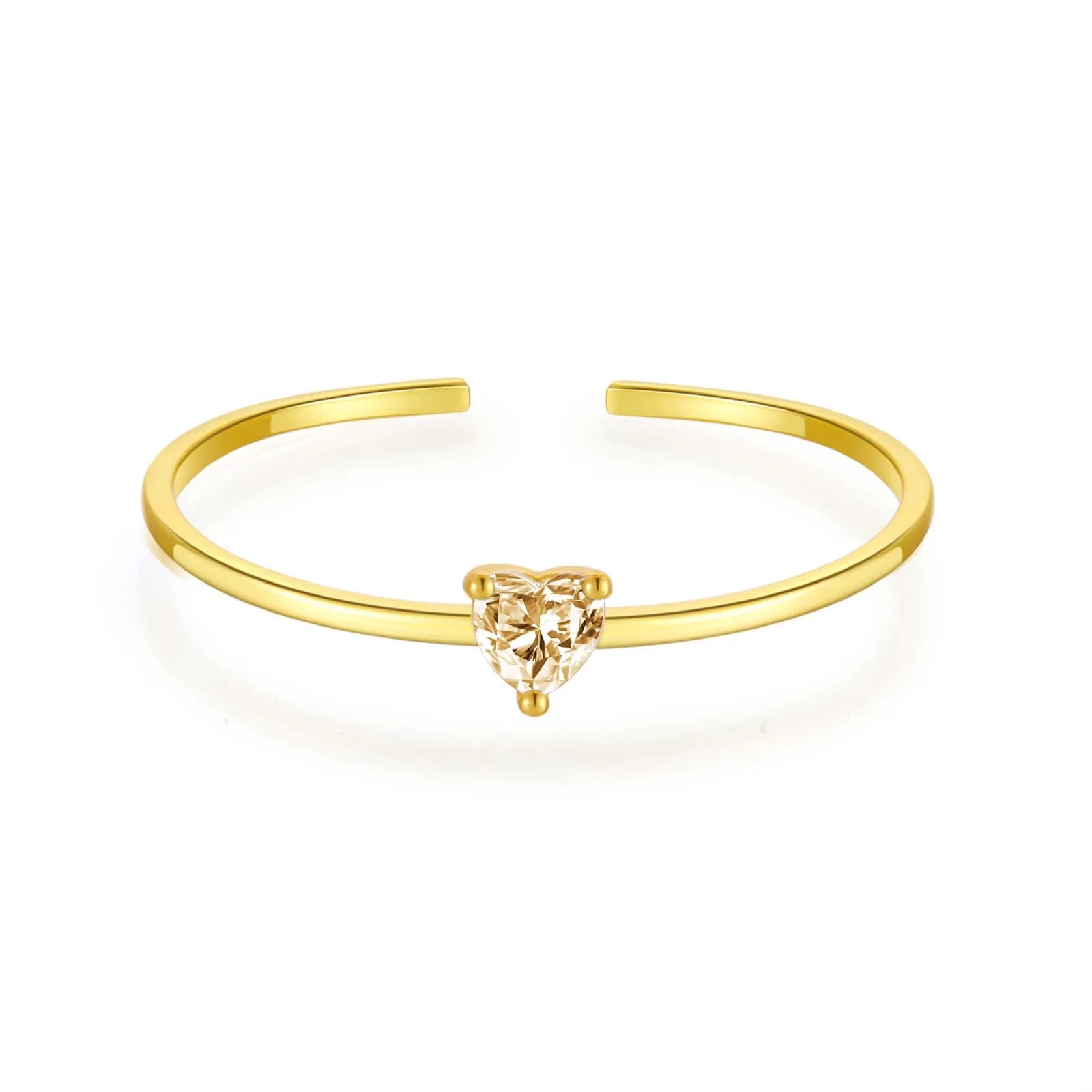 Heart Zircon Adjustable Rings
