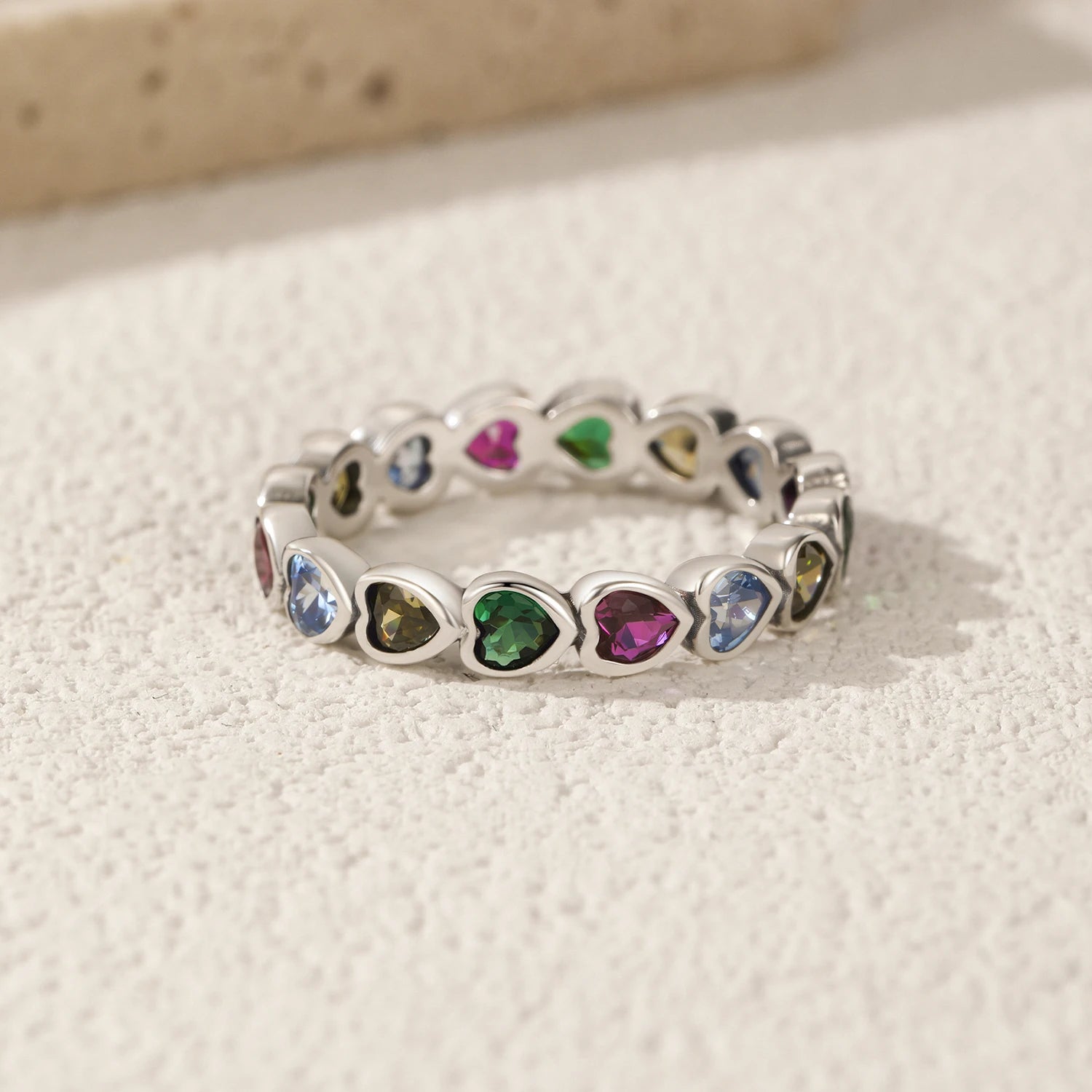 Colorful Heart Rings