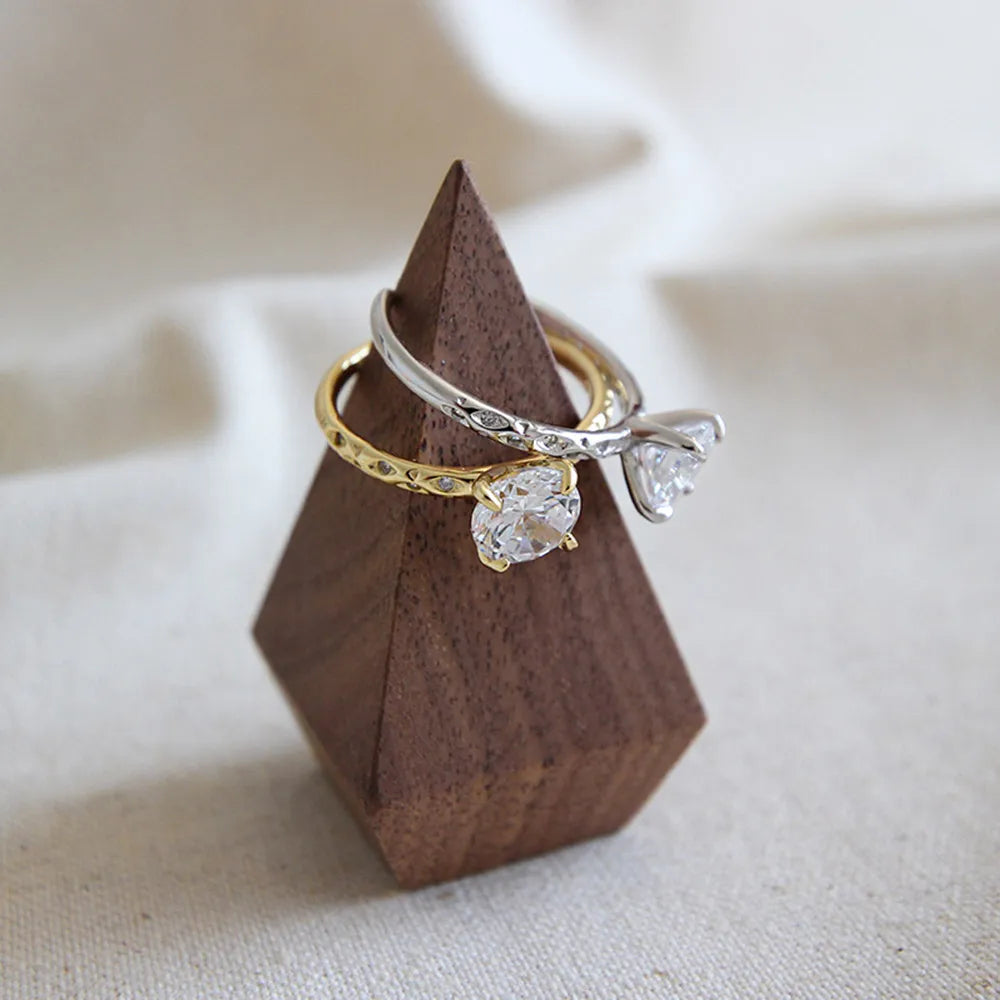 Big Zircon Resizable Rings