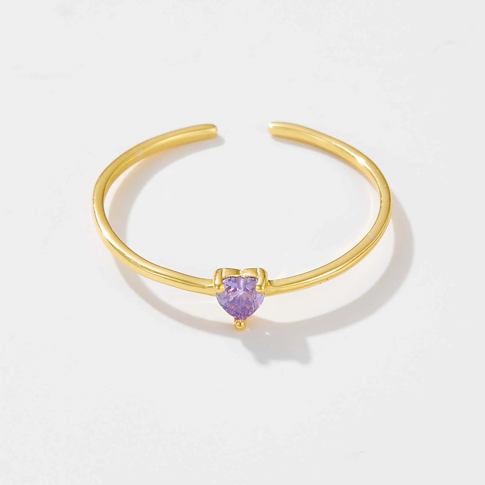 Heart Zircon Adjustable Rings
