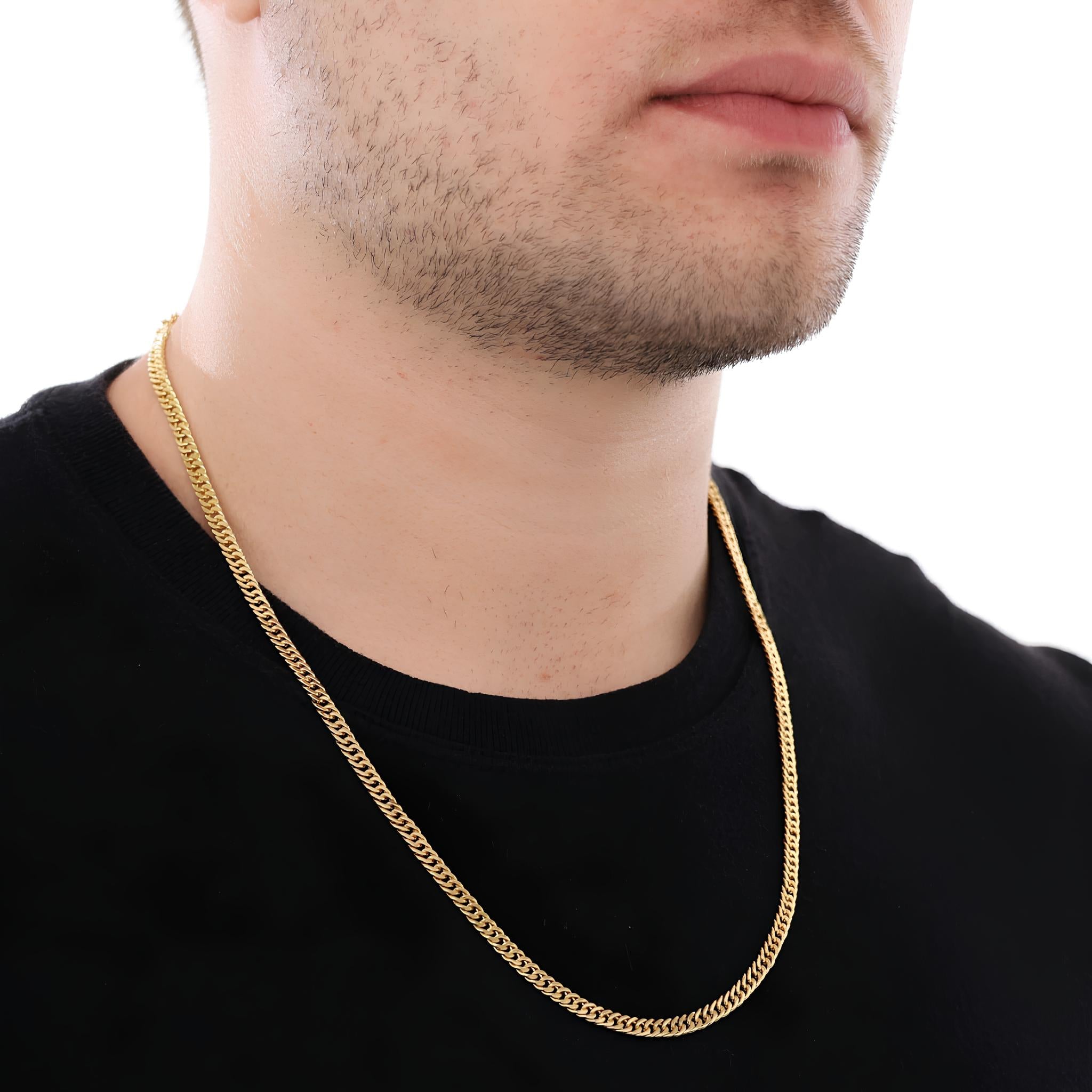 DOUBLE CUBAN CHAIN 5MM - GOLD