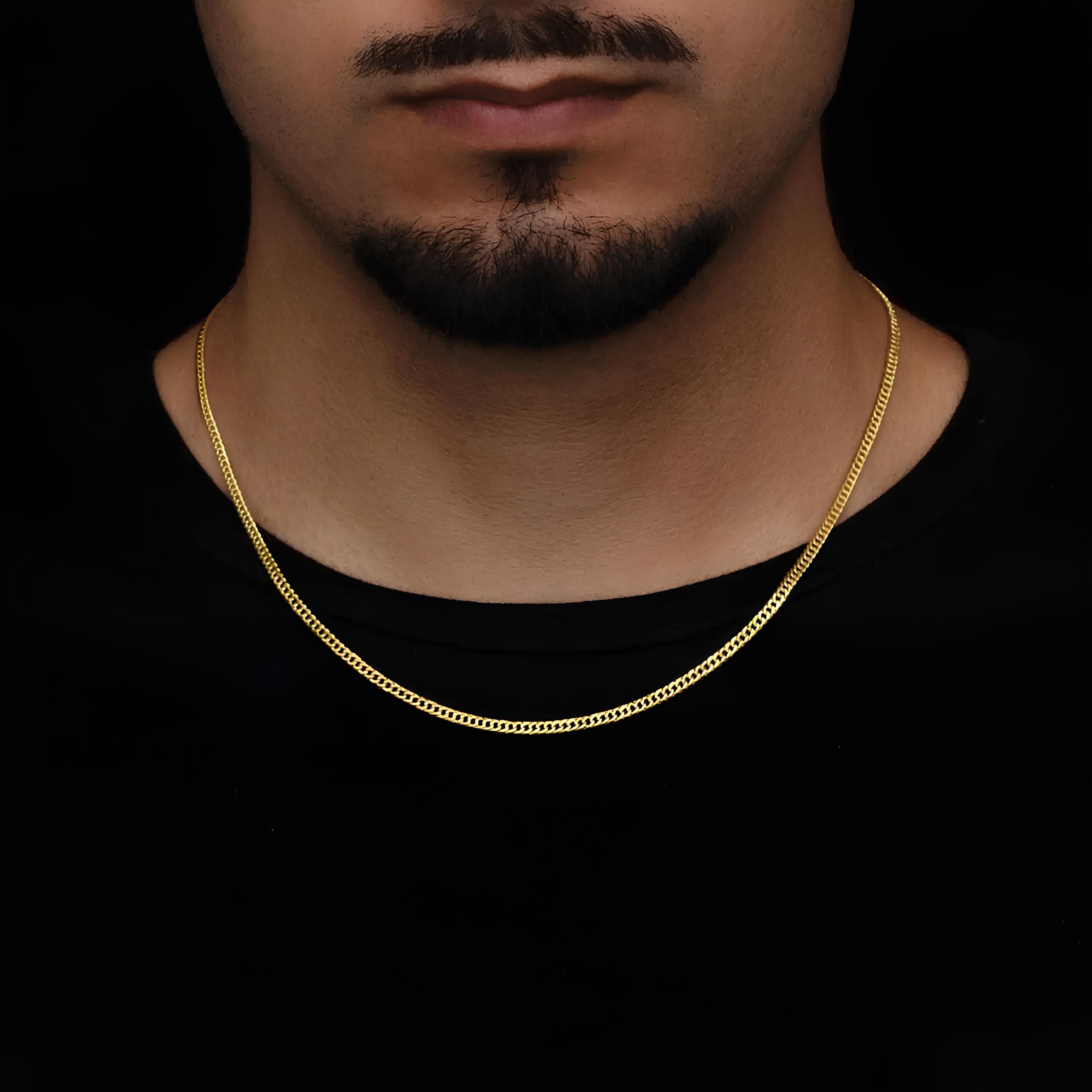 DOUBLE CUBAN CHAIN 3MM - GOLD