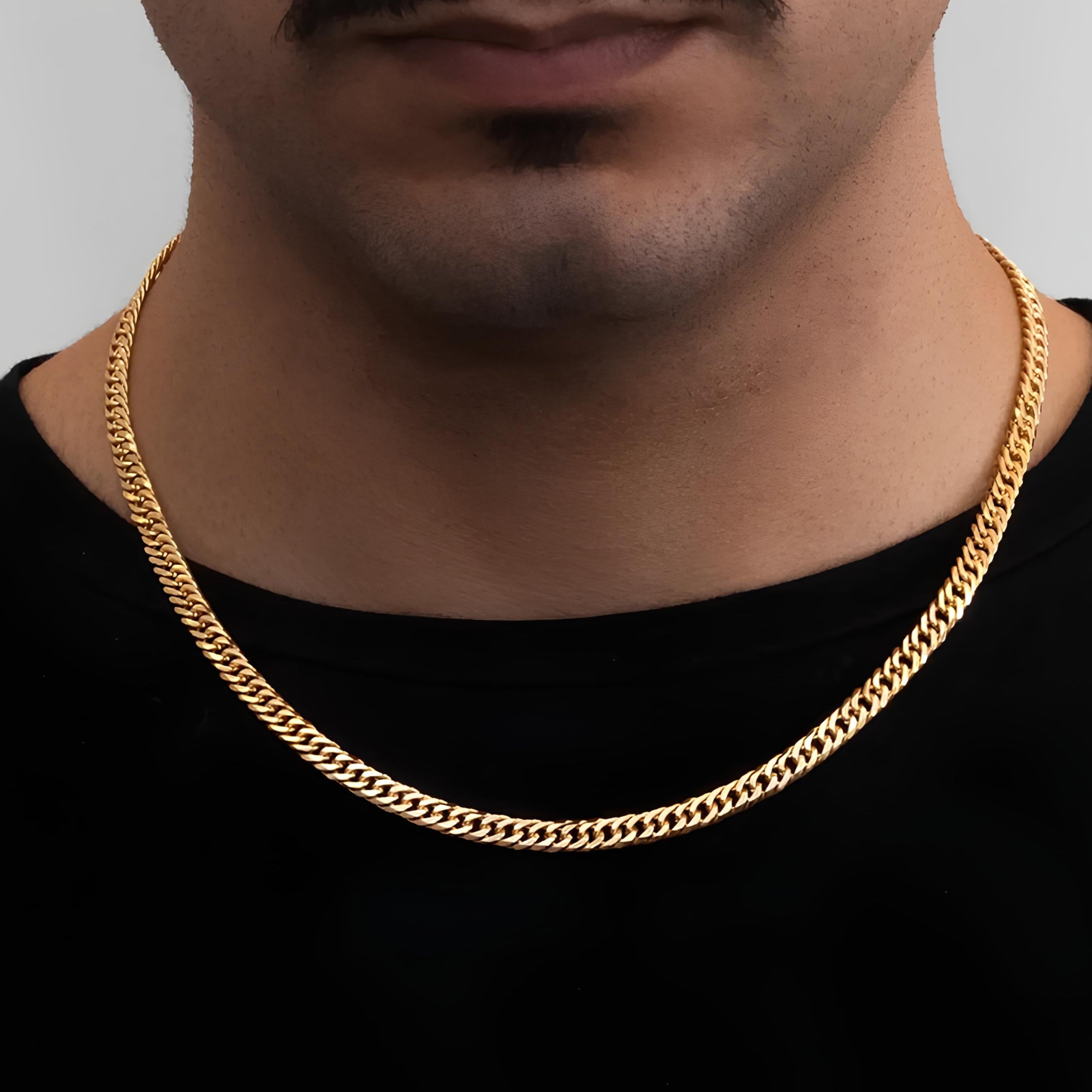 DOUBLE CUBAN CHAIN 6MM - GOLD