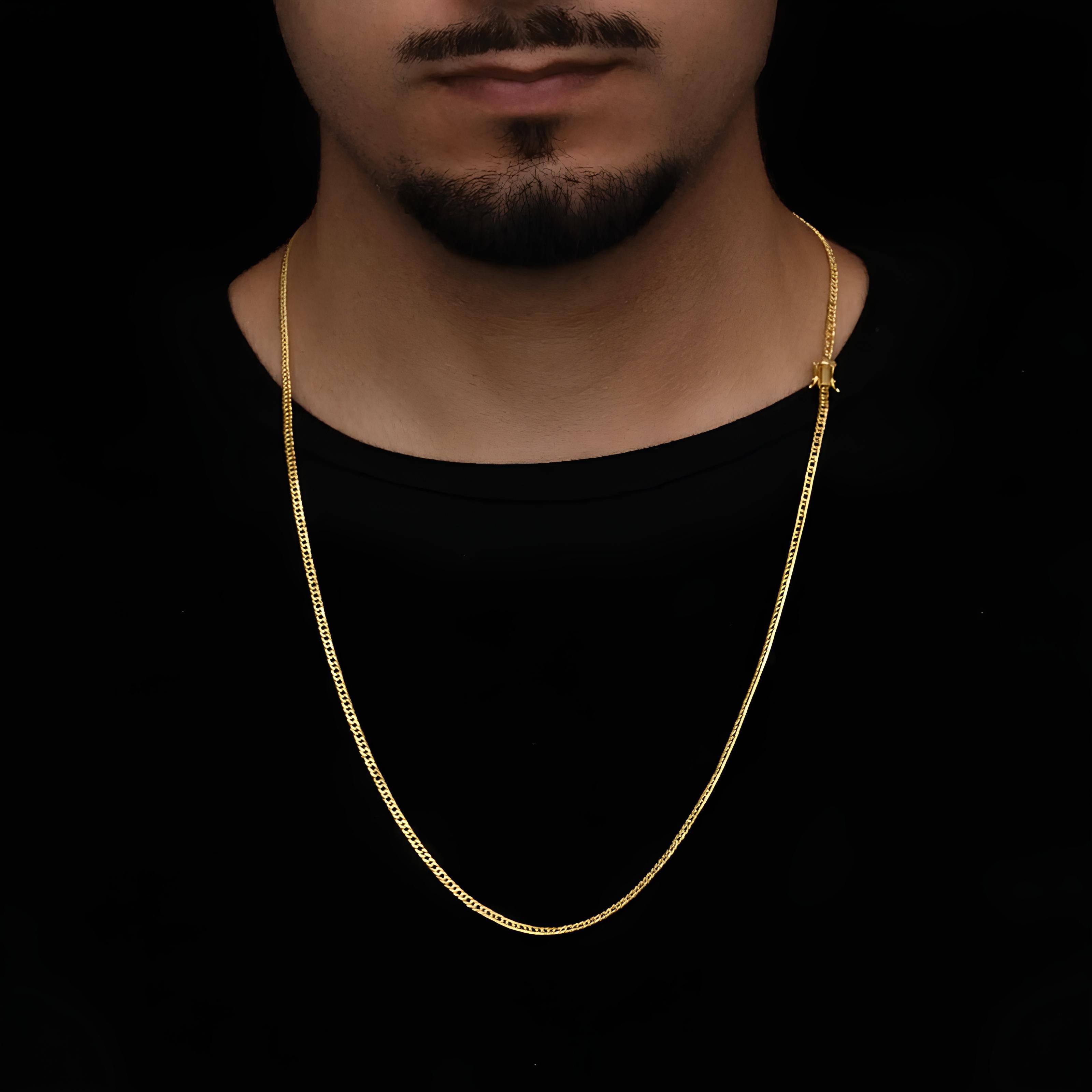 DOUBLE CUBAN CHAIN 3MM - GOLD