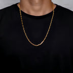 PAPERCLIP LONG CHAIN 4MM  - GOLD