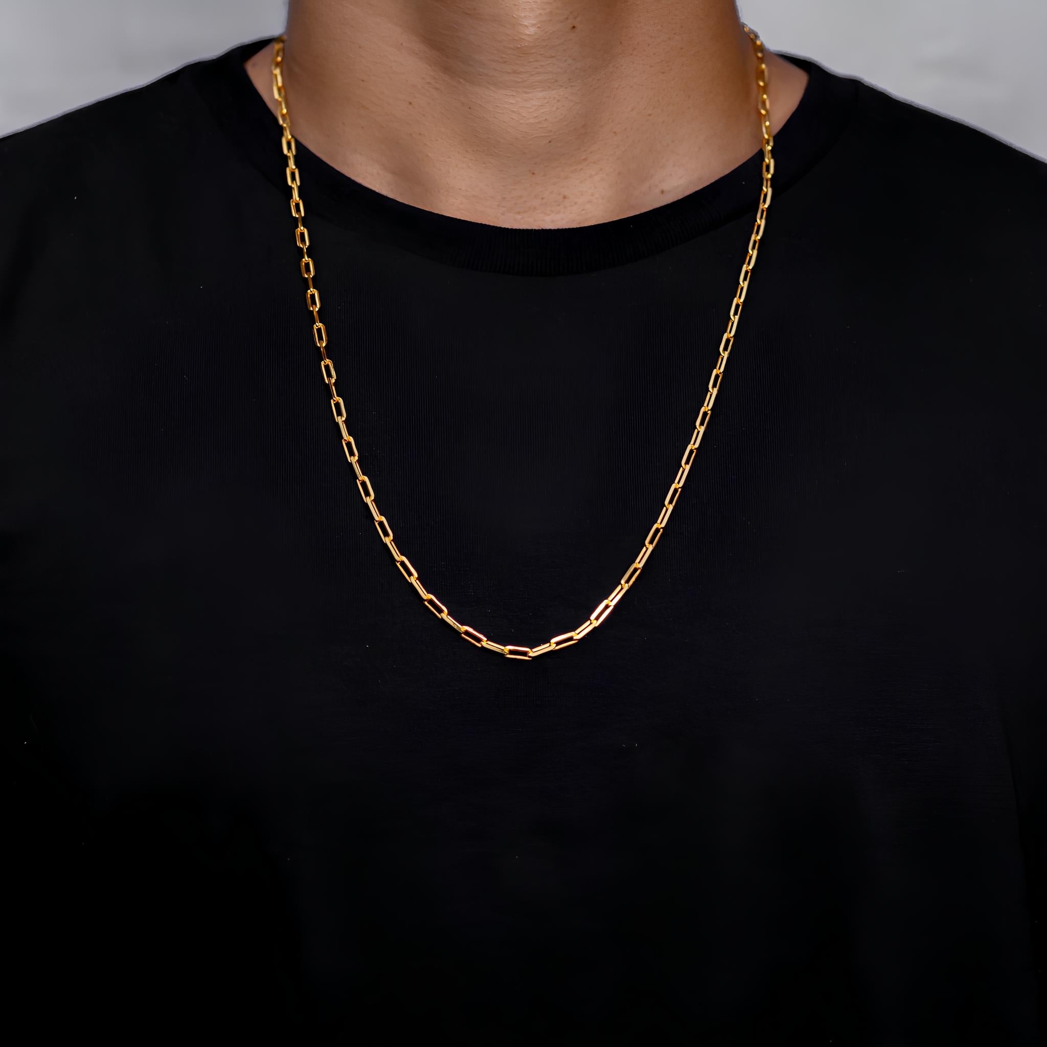 PAPERCLIP LONG CHAIN 4MM  - GOLD