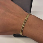 DOUBLE CUBAN BRACELETS 6MM - GOLD