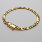 DOUBLE CUBAN BRACELETS 6MM - GOLD